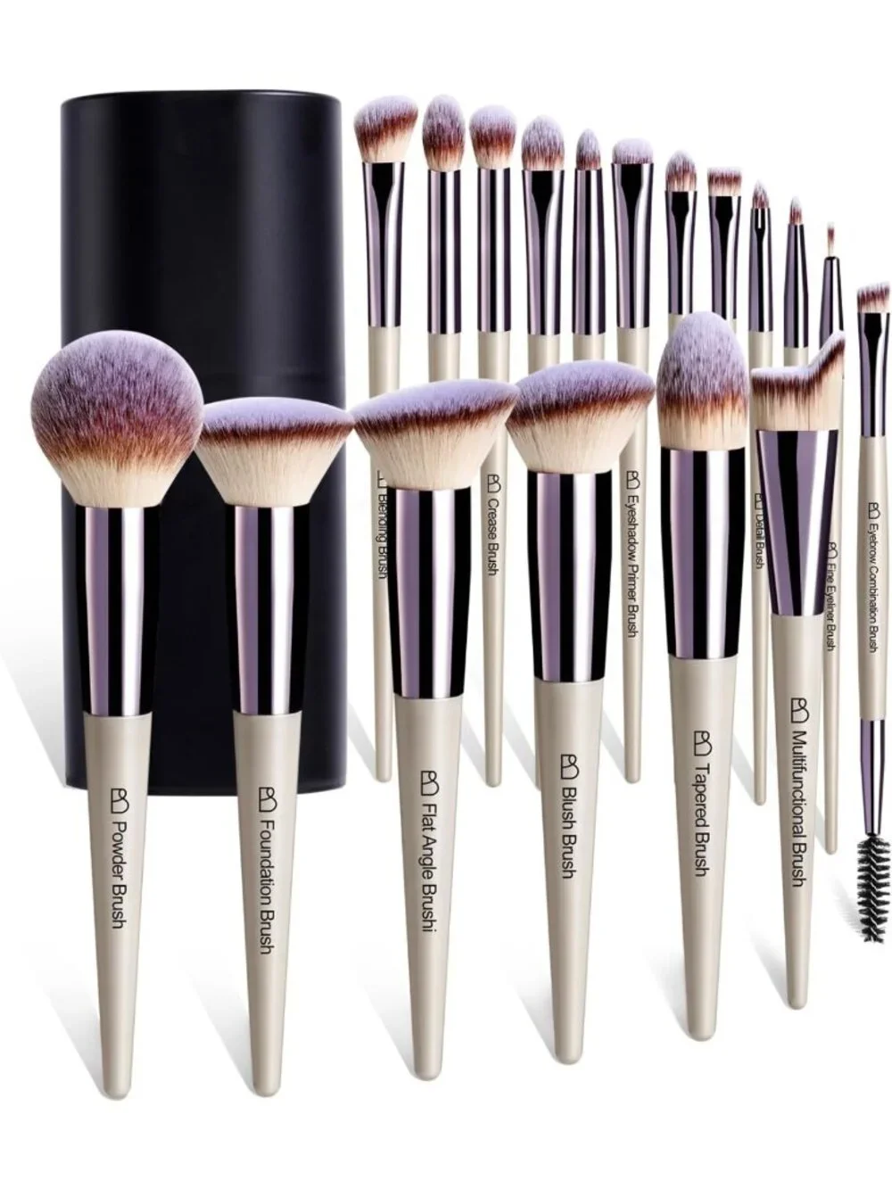 18-Piece Professional Makeup Brush Set - Foundation, Powder, Eyeshadow & Blush